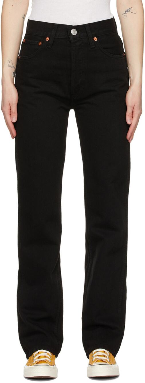 Re/Done Classic Black 90s High-Rise Loose Denim Jeans Size 25